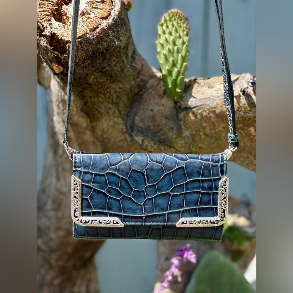 Brighton — Croc Embossed Leather Wallet